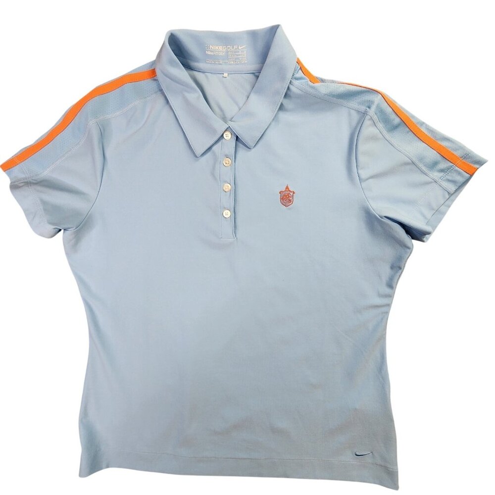 Nike Dri Fit Polo Shirt Women M Blue Performance Sports Golf Tennis Athleisure